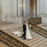 SF City Hall Elopement Photography of a couple on the Grand Staircase