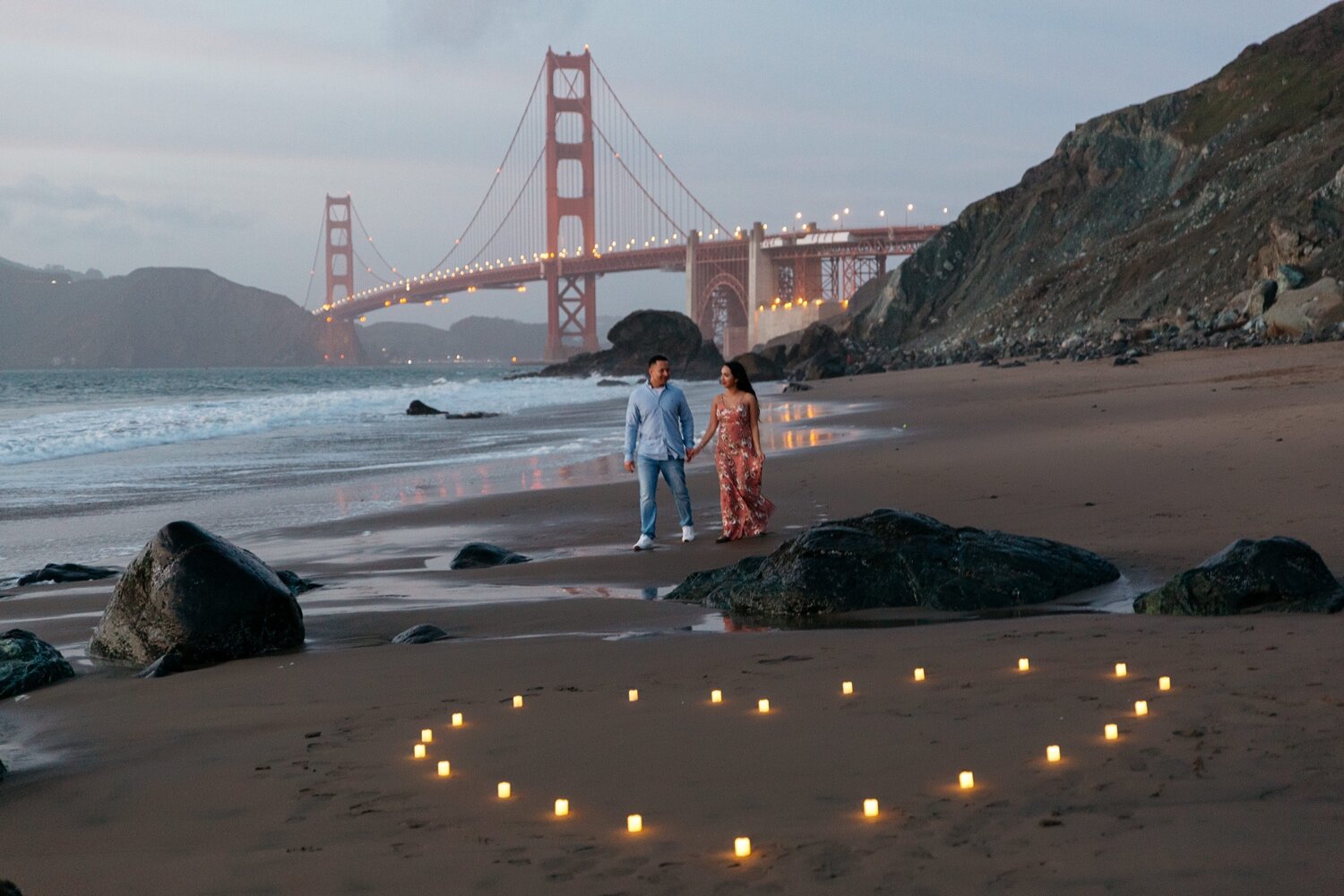 Marshall Beach Engagement Photography