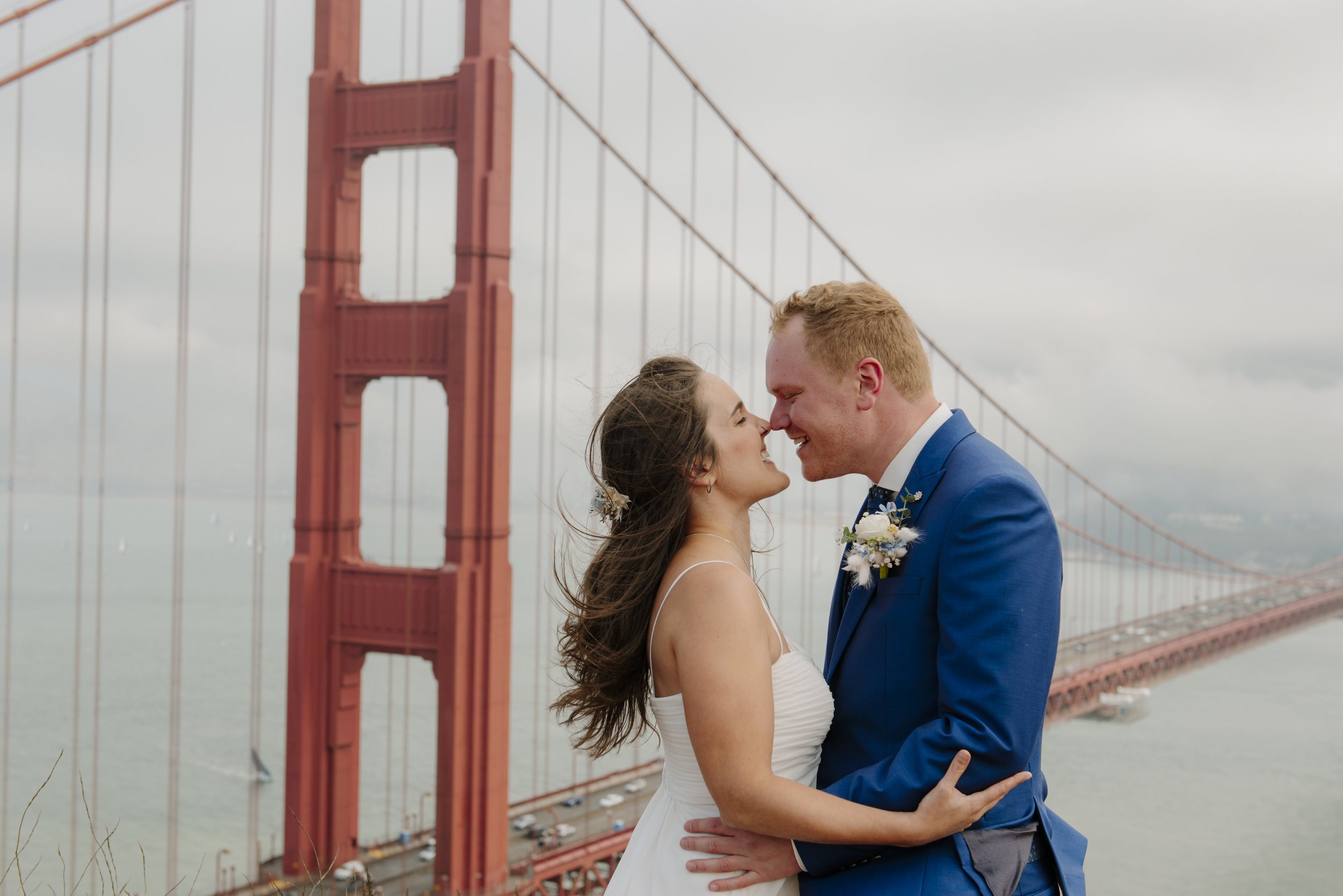 San Francisco Elopement Advice - Couple near the Golden Gate Bridge