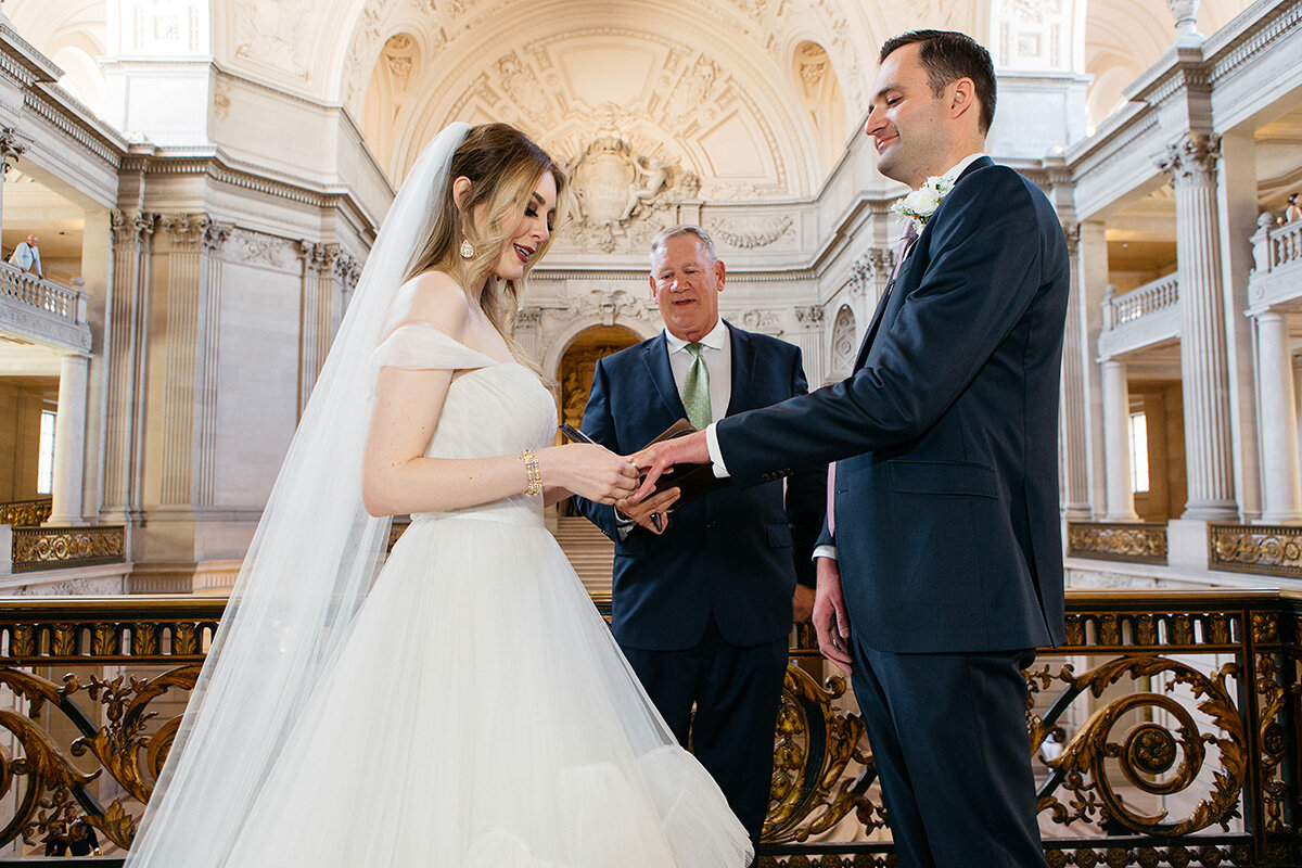Bride and Groom Wedding Ceremony with Officiant