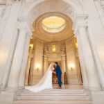 A couple from the UK photographed in San Francisco City Hall at their Intimate Wedding