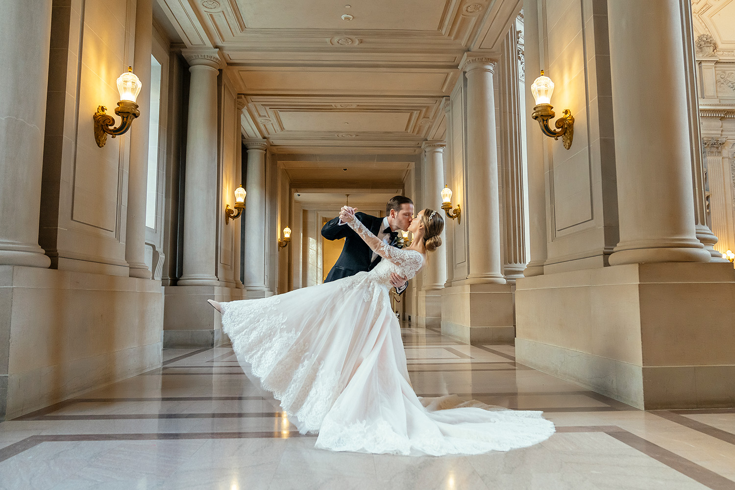 San Francisco City Hall Micro Wedding Photographer in the Grand Hallway