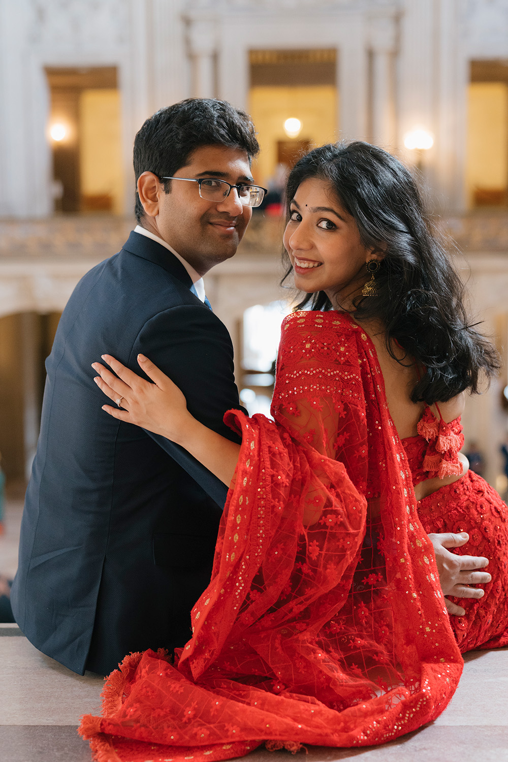 Indian Bride and Groom Photography in San Francisco City Hall