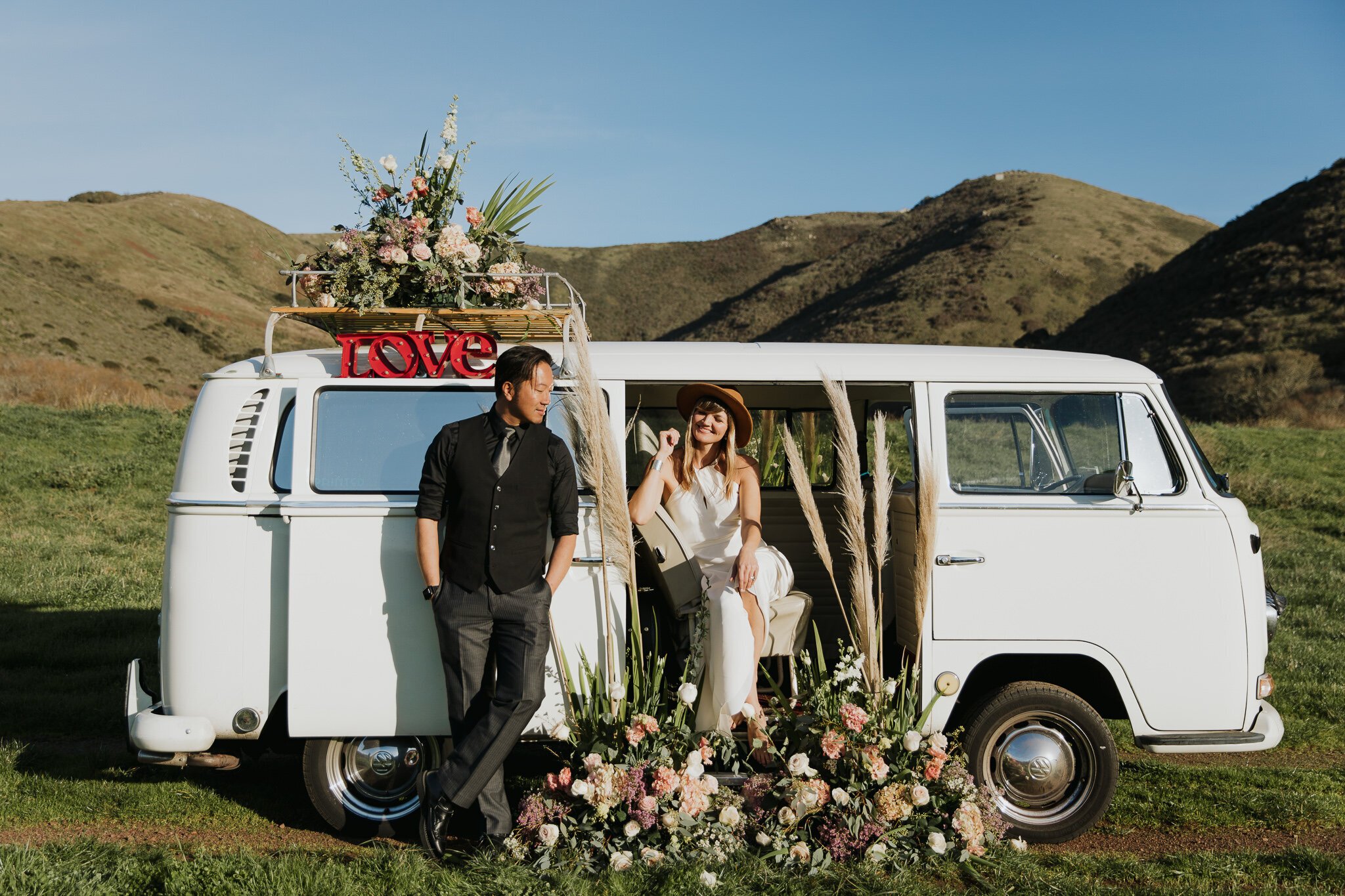 San Francisco VW Bus Elopement photos