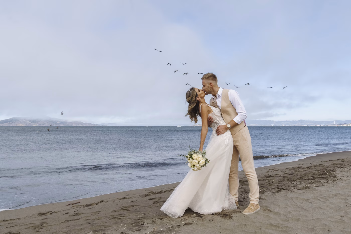 Elopement Wedding Photography on Crissy Field Beach