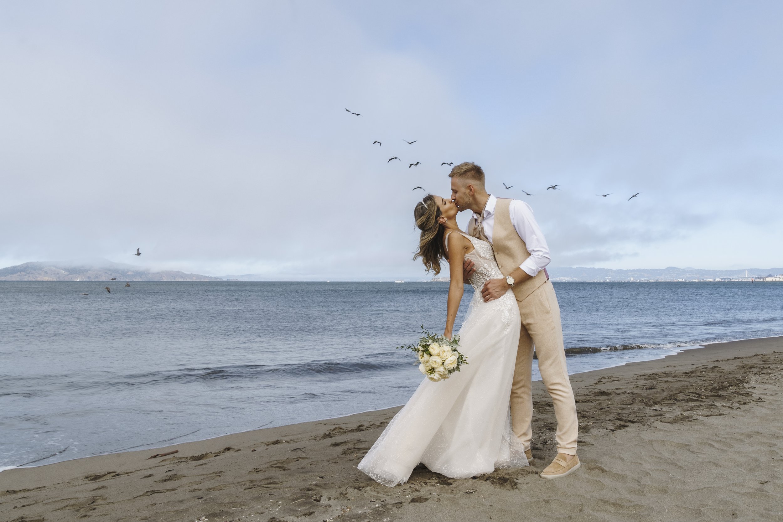 Elopement Wedding Photography on Crissy Field Beach
