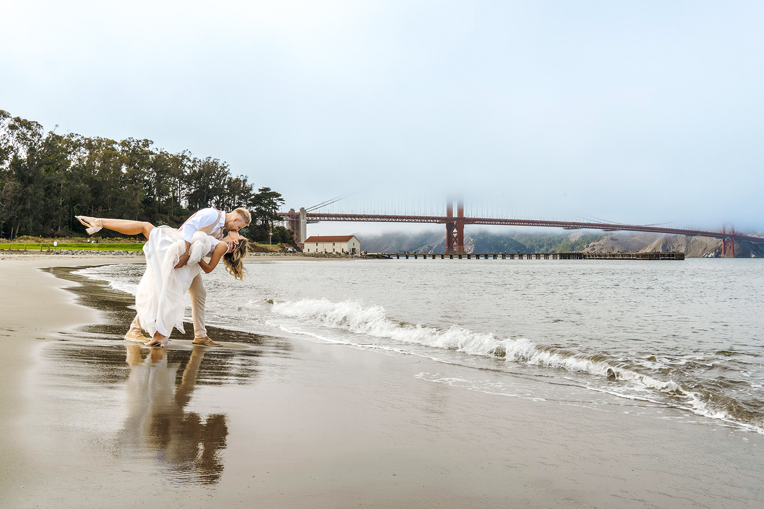 San Francisco Crissy Field Beach Elopement Photography