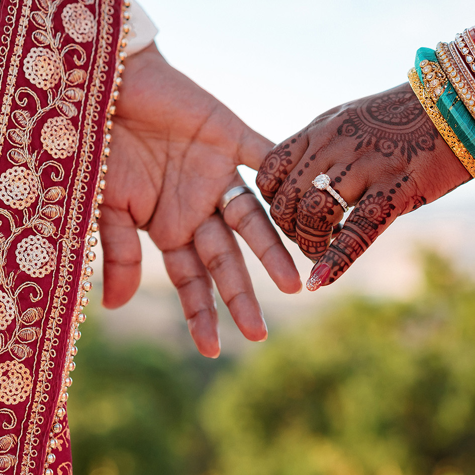 San Francisco Wedding Photography of two female hands and rings